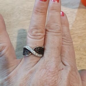2 For $25 Elegant Brown and Silver Colored Infinity Ring